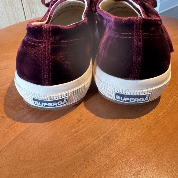 Like New Superga Classic 2750 Velvet Sneakers in Bordeaux/Wine, size 10/41.5 - Picture 6 of 13
